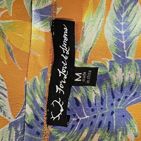 For Love & Lemons Aloha Bird of Paradise Gold Mini Skirt - Size Medium - Picture 8 of 9